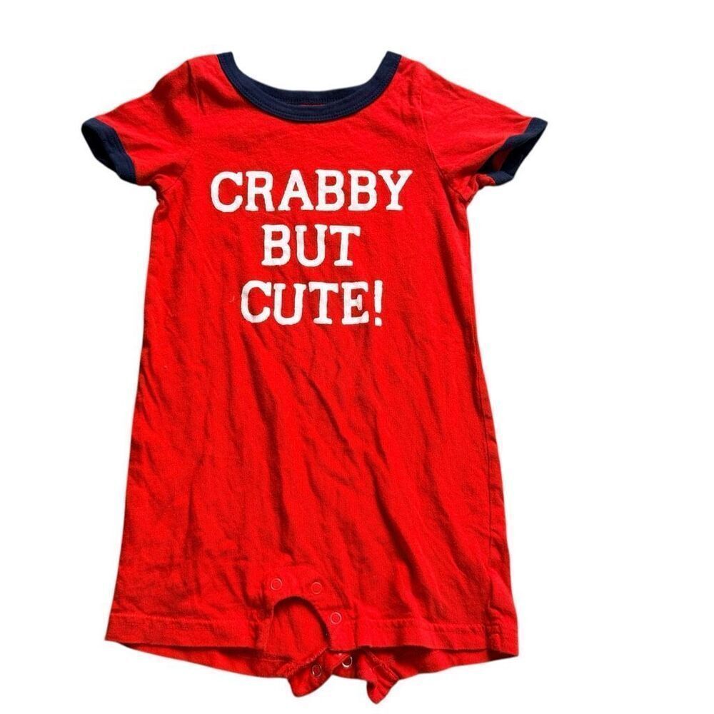 Baby Boys Carters Crabby But Cute Playtime Favorites Shortall Romper - Sz 18 mo